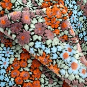 New! Anthro Lookalike Cozy Plush Fluffy Faux Fur Floral Throw Blanket 60x50